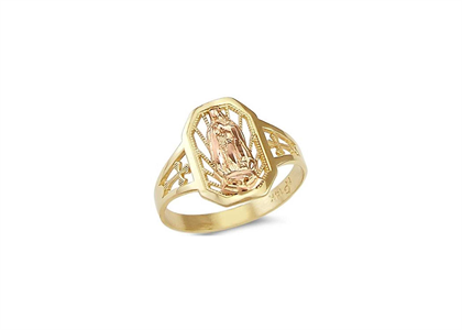 Two Tone Plated Mother Mary Ring